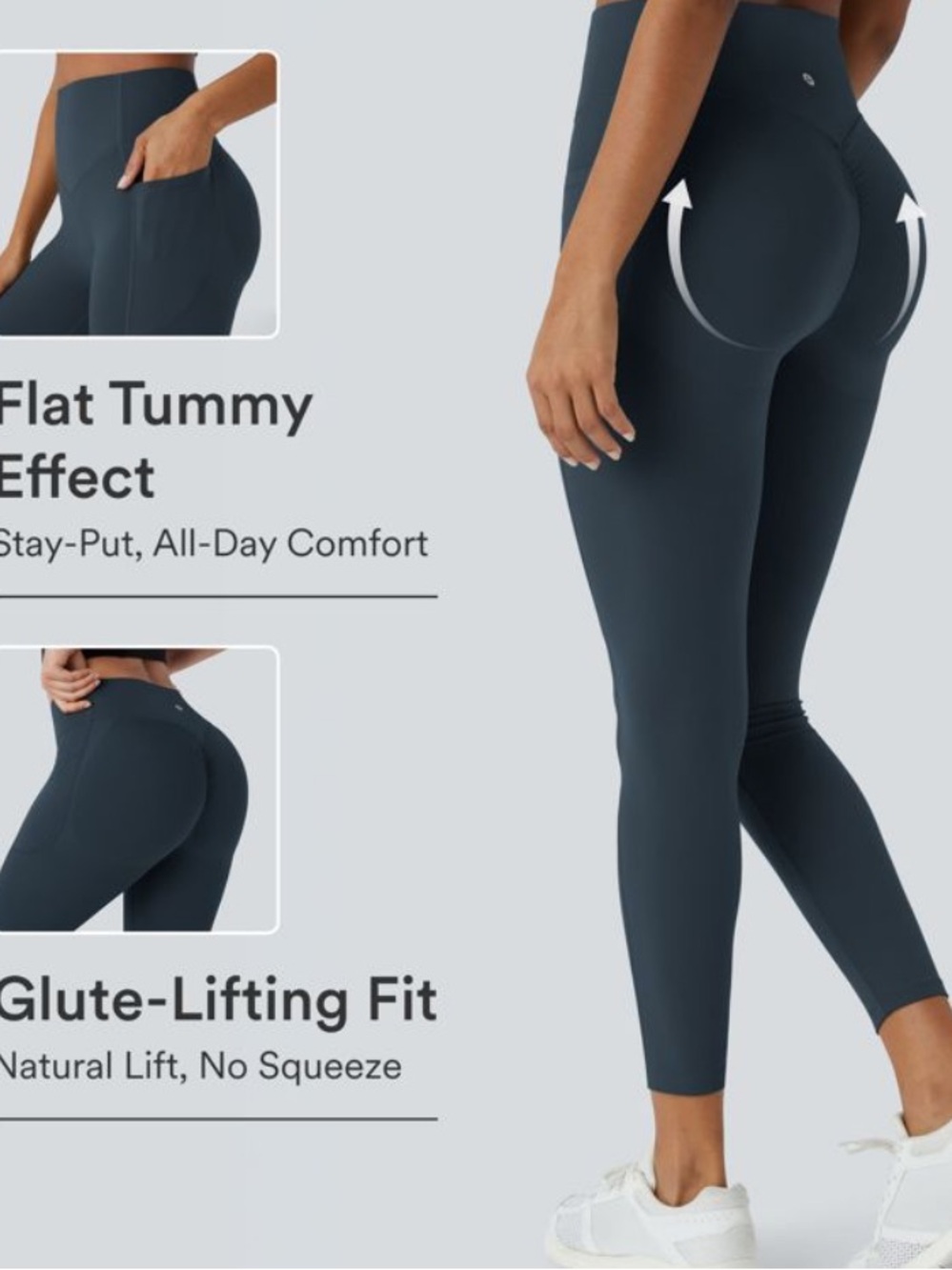 NWOT Halara UltraSculpt™ High Waisted Scrunch Butt Lifting 7/8 length